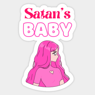 Satan's baby white background Sticker